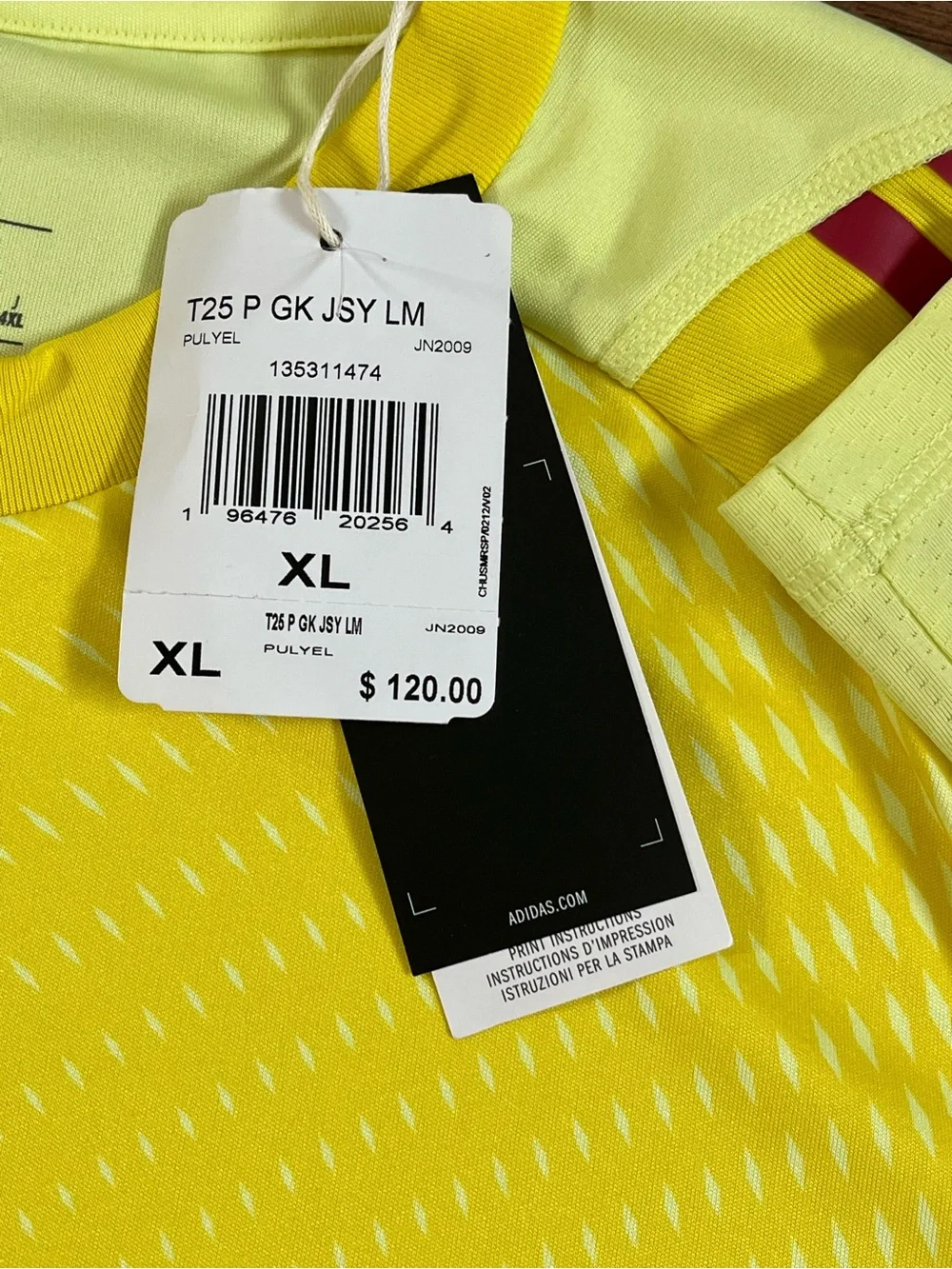 Adidas T24 P Long Sleeve Goalkeeper Jersey ‘Yellow Red’ (size mens XL)